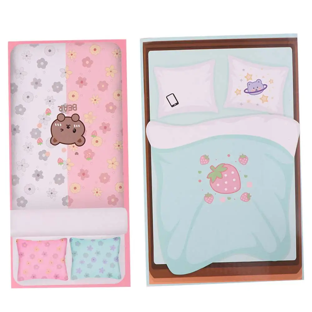 

Pretend Play Dollhouse Bunk Bed Bedroom Decoration Small Furniture Doll Bed Princess Simulation With Slide Dollhouse Furniture