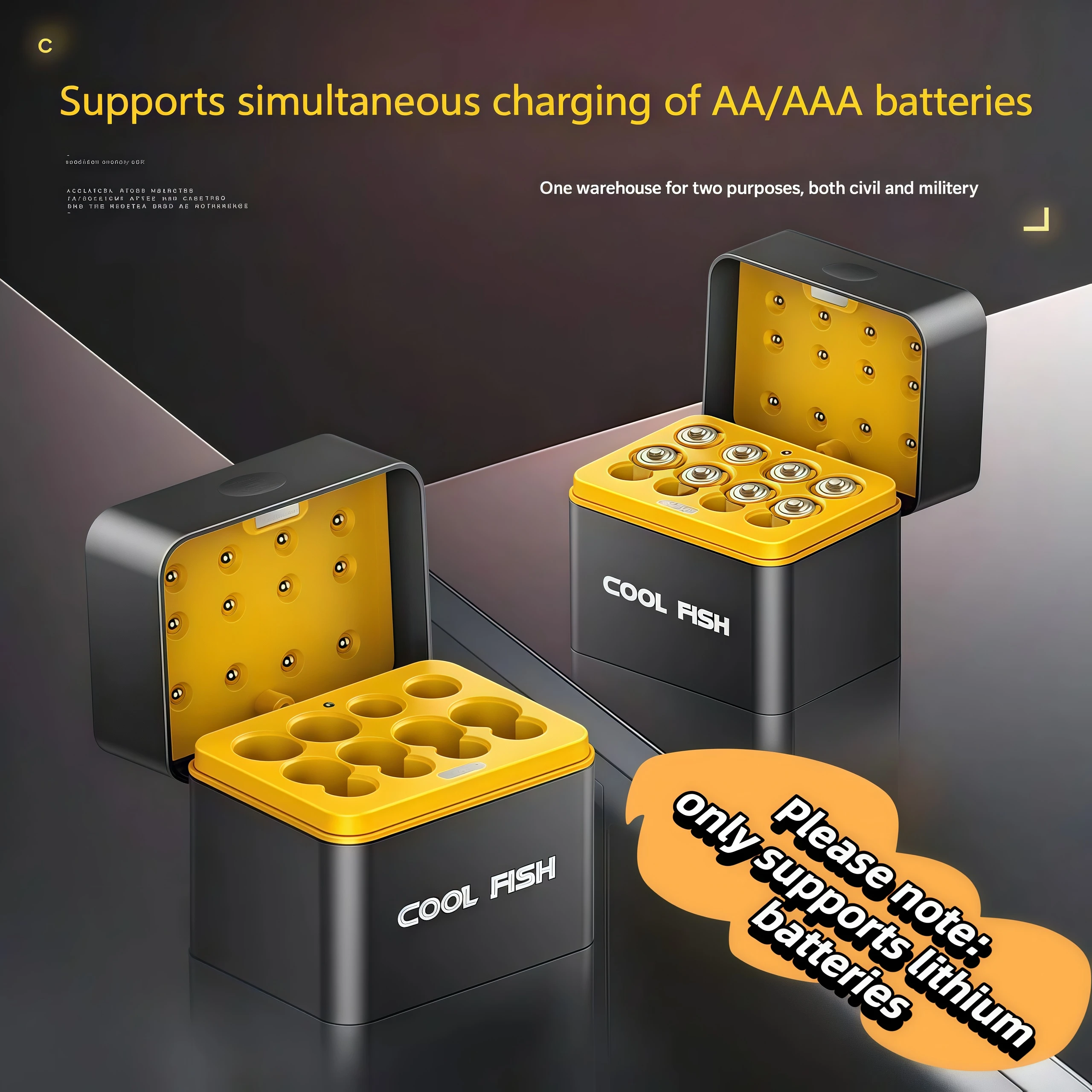 

8-Slot Smart AA AAA Battery Charger Case - 3Hr Fast Charging with Auto-Shutoff & Storage Organizer