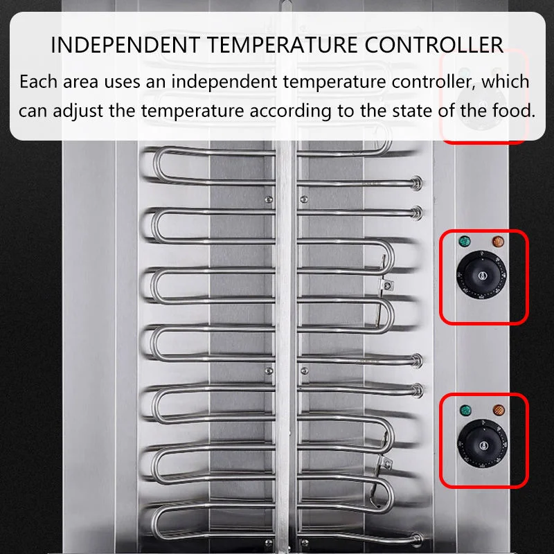 Alta qualidade elétrica 4 queimadores shawarma máquina frango kebab grelha de aço inoxidável máquina de corte kebab