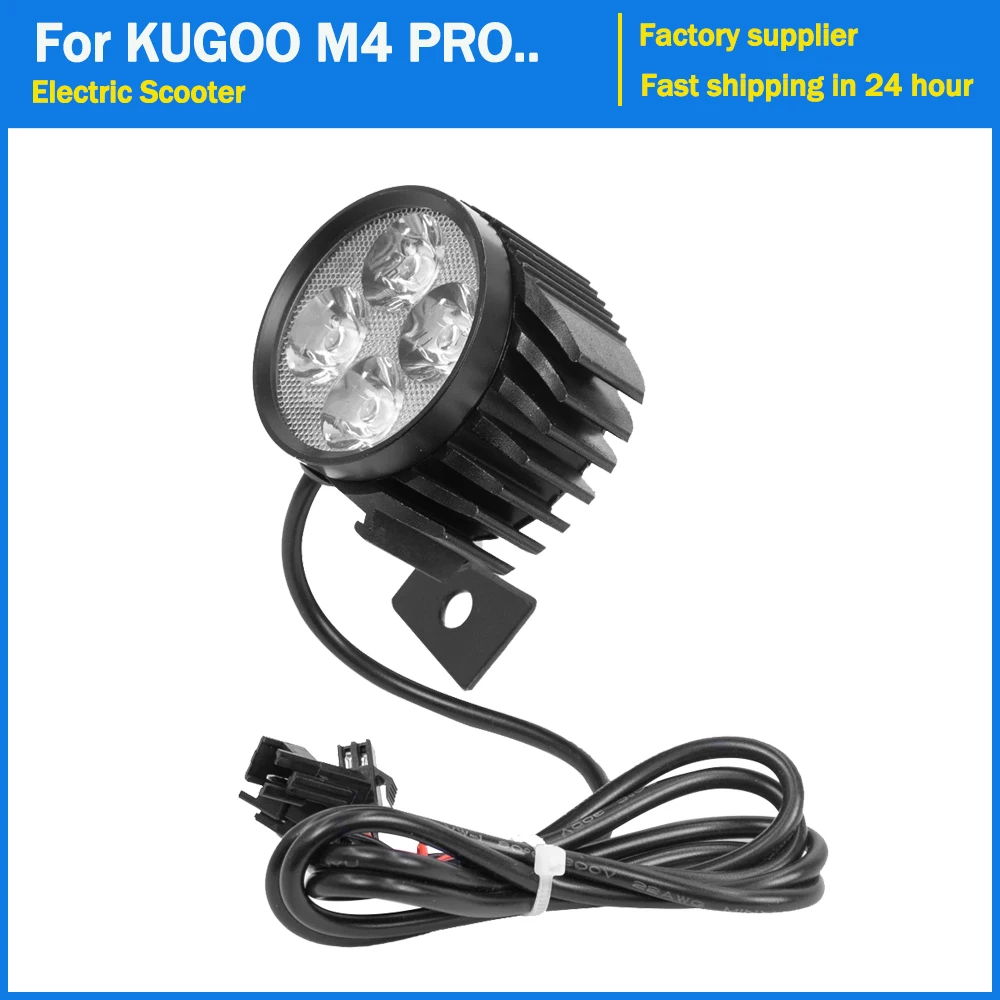 2 In 1 Horn Headlight Front Light For KUGOO M4 PRO Electric Scooter E-Bike 12-80V Night Safety Front Light Lamp Accessories