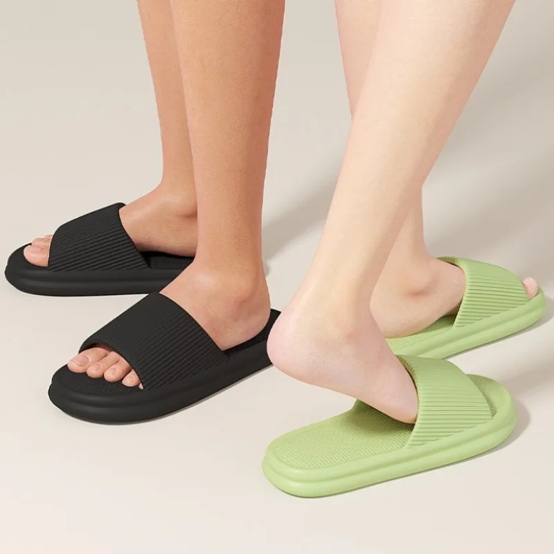 

Simple Soft Bottom Platform Home Slippers Women Comfortable Non Slip Bathroom Shower Slides Woman Lightweight Plus Size Slippers