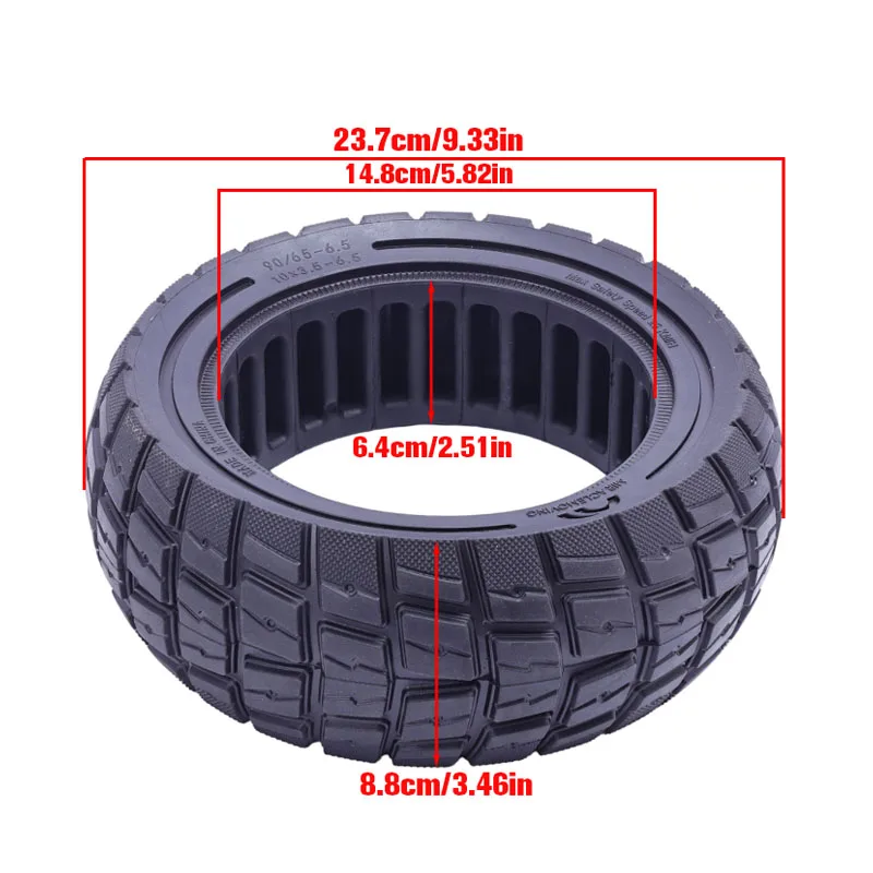 90/65-6.5 10x3.5-6.5Off-road Solid Tyre For Electric Scooter Shock-absorbing Inner Honeycomb Explosion-proof Tire Parts