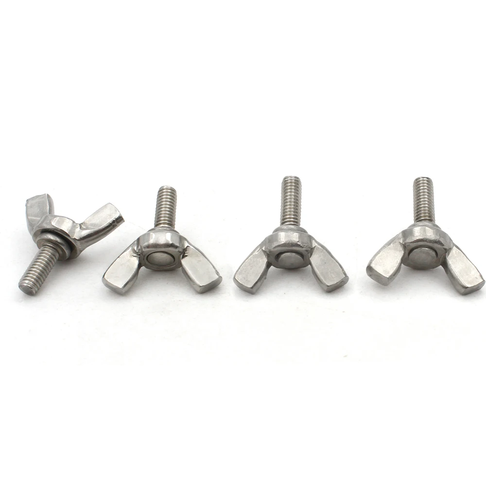 1/2/5 Stück M3 M4 M5 M6 M8 M10 M12 A2-70 304 Edelstahl Handfest Schrauben Schmetterlingsschraube Flügel Rändelschraube Klaue – Detail 9