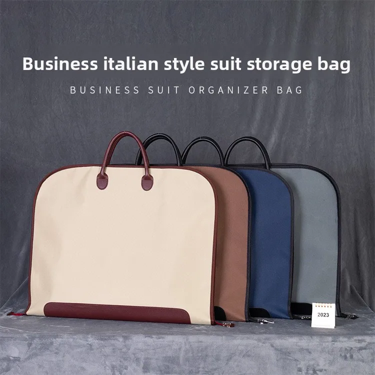 

New Waterproof Oxford Cloth Suit Dust Cover Business Fashion Garment Storage Bag Leather Handle Suit Packaging Bag