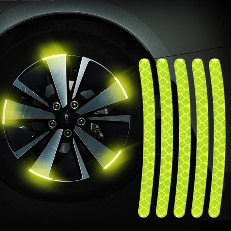 

Car Wheel Hub Reflective Sticker 20pcs/set Creative Personality Tire Rim Reflective Strips Night Driving Accessories