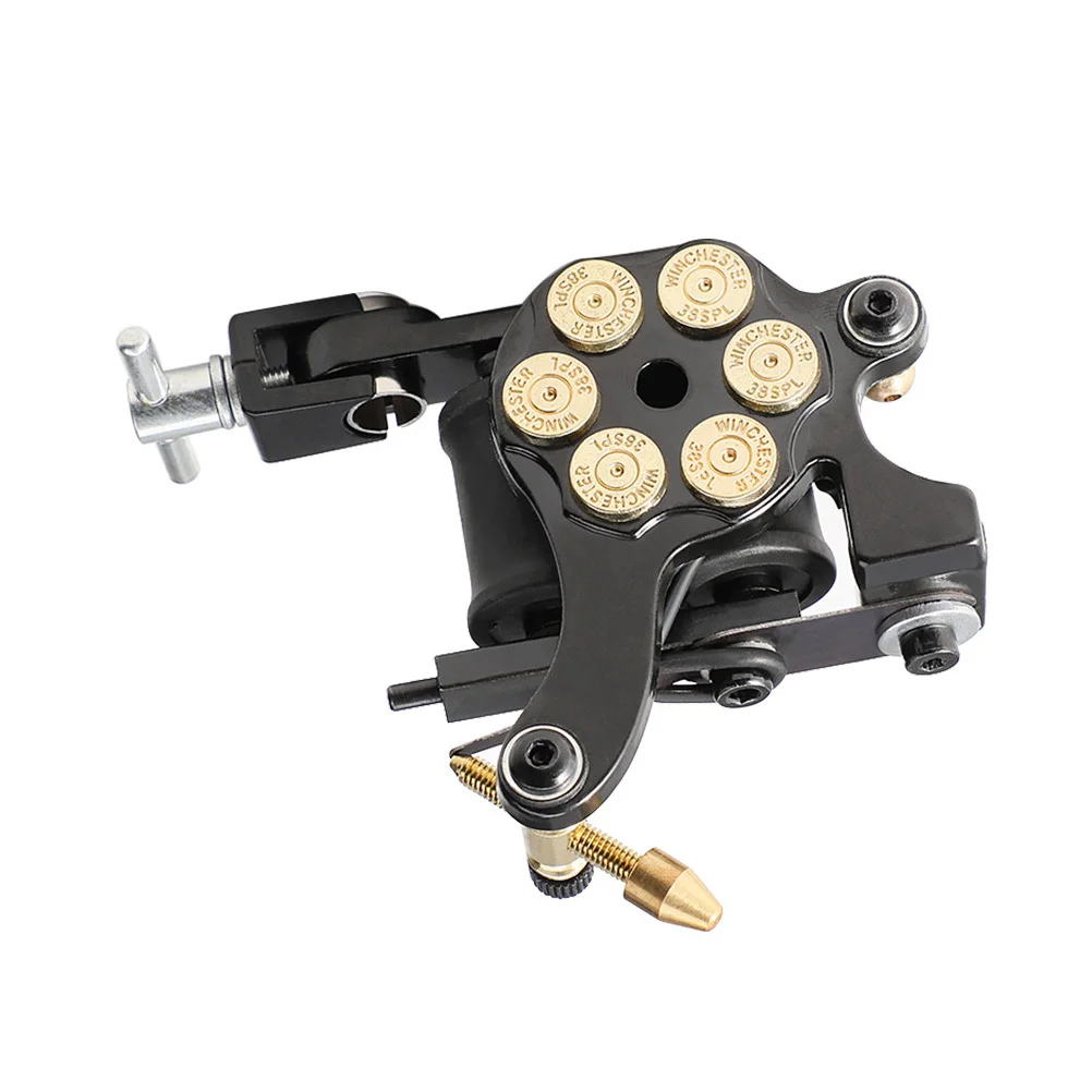 لفائف آلة الوشم الأسود عالية الأداء منخفضة الضوضاء تصميم مريح للفنانين مجموعة دوارة آلة وصمة العار أدوات الوشم