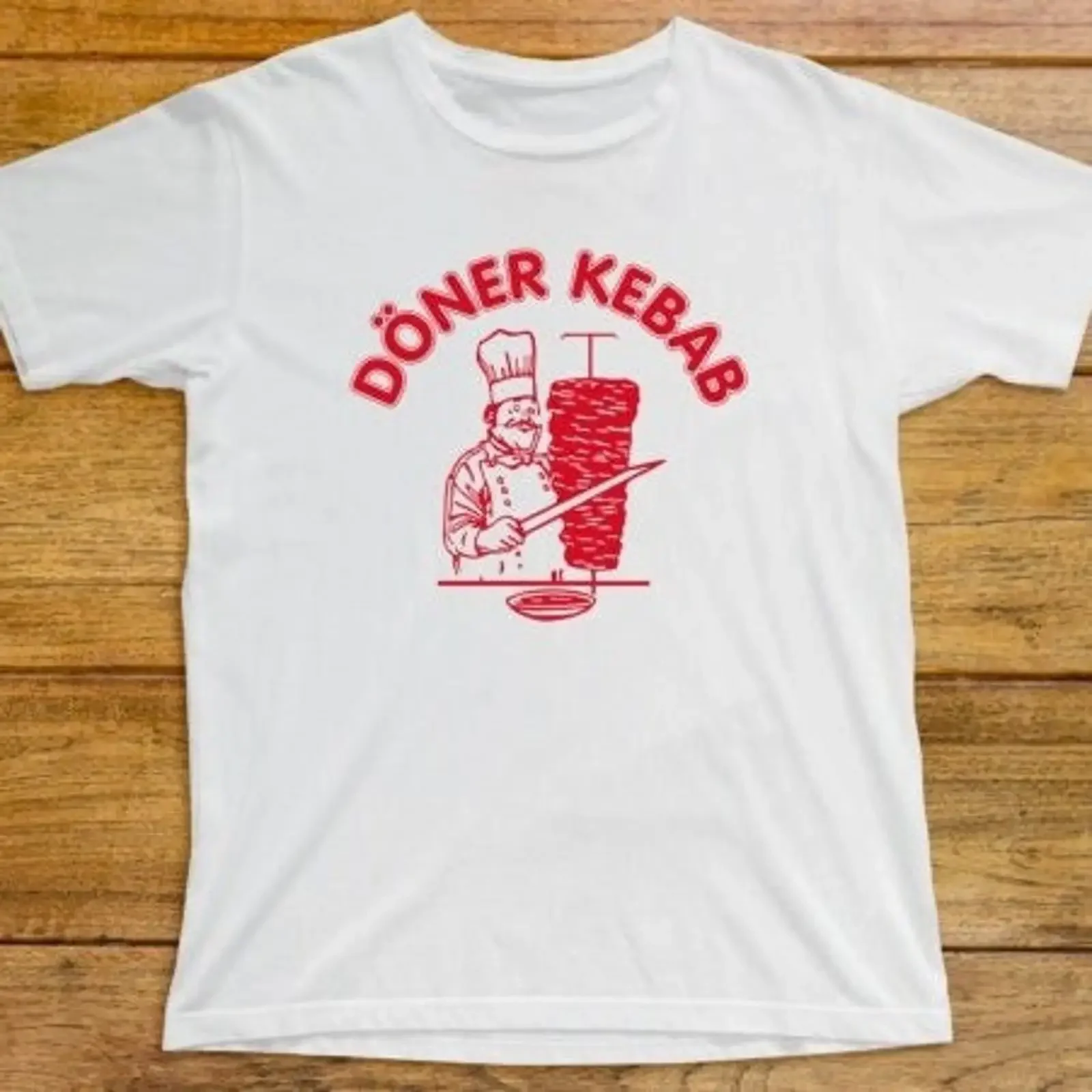 Doner Kebab T Shirt 925 Retro White  vintage Washed Unisex Comfortable streetwear Versatile graphic Slightly Casual