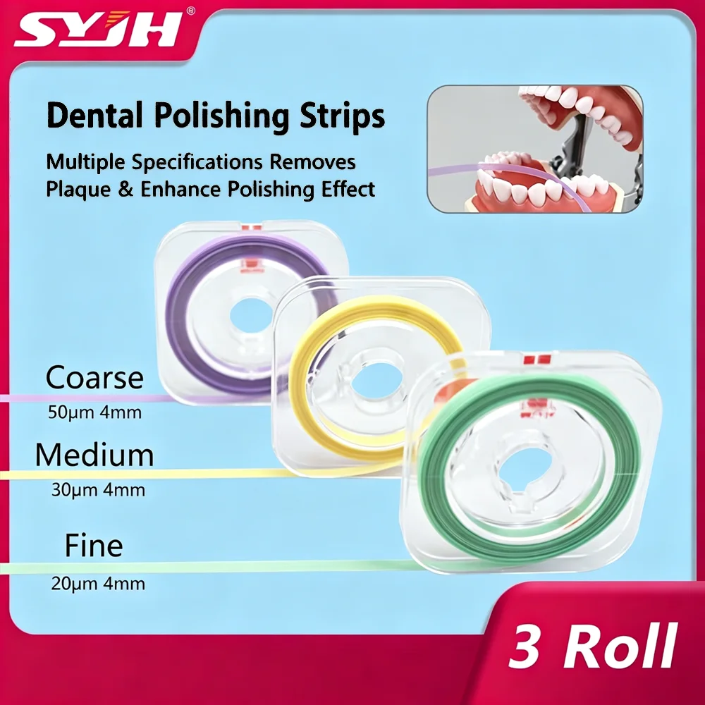 

Portable Dental Polishing Strips 20/30/50um Multifunctional Colored Rolled Molar Strips for Teeth Interdental Sanding Surface