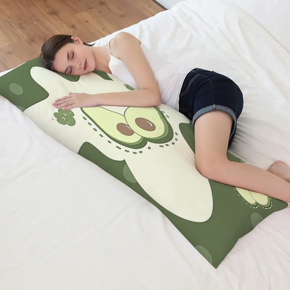 1pc Avocado Theme Full Body Support Pillowcase | 20x54 Inches, Double-Sided Breathable Polyester, Suitable for Side, Back, and S