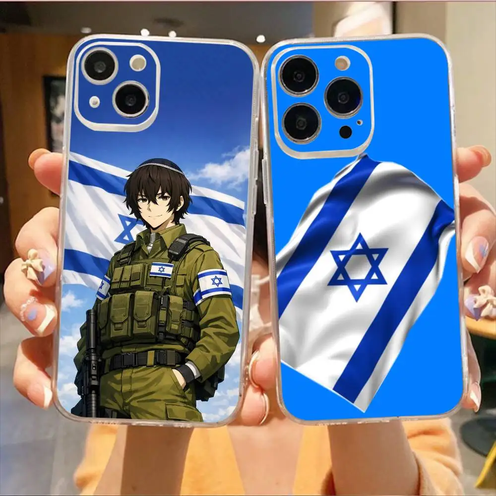 

Flag of Israel Phone Case For iPhone17,16,15,14,13,12,11 Plus,Pro Max Soft Transparent Cover