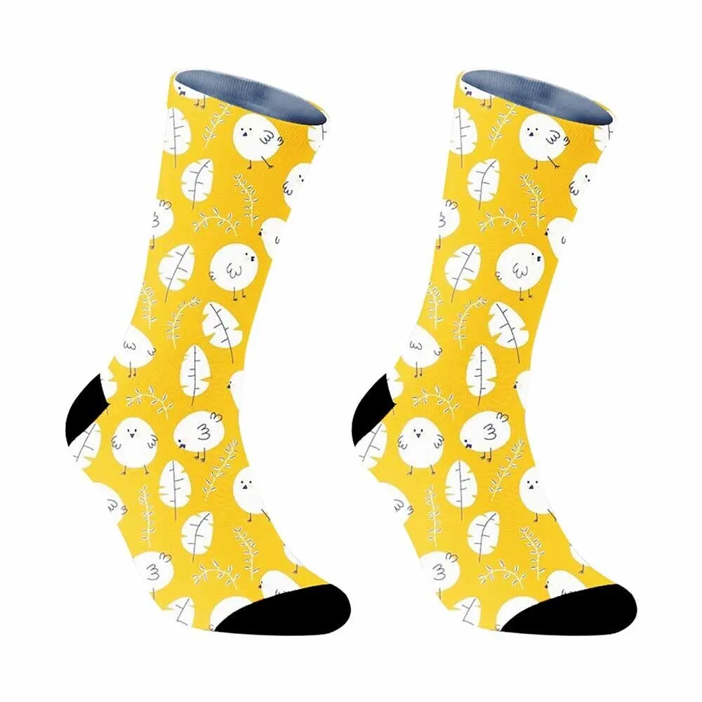 Giocosi calzini unisex performanti con stampa di pollo pasquale – Ultra traspiranti, traspiranti e resistenti all'umidità per ciclismo/correre!