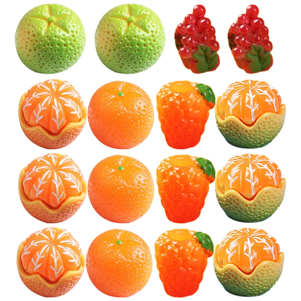 25 Pcs Emulational Fruit Toys Simulated Ornaments DIY Resin Crafts Decor Phone Case Photo Frames Charms Grape Child