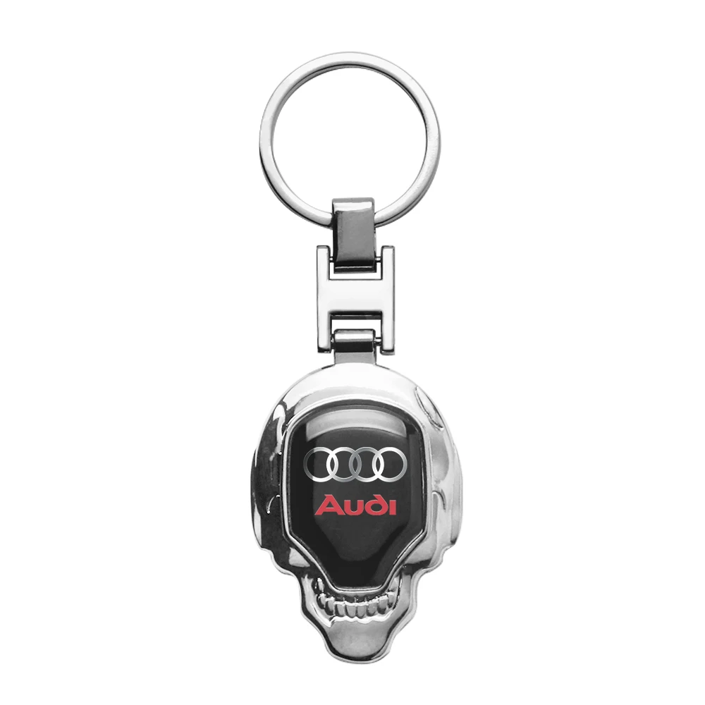 3D Metall/Leder Auto-Emblem Schlüsselanhänger Schlüsselring Dekoration für Audi A3 S3 8V A4 B8 B6 B7 A6 C6 C5 C7 A5 Q3 Q5 Q7 TT A1 A2 A7 A8 Q2