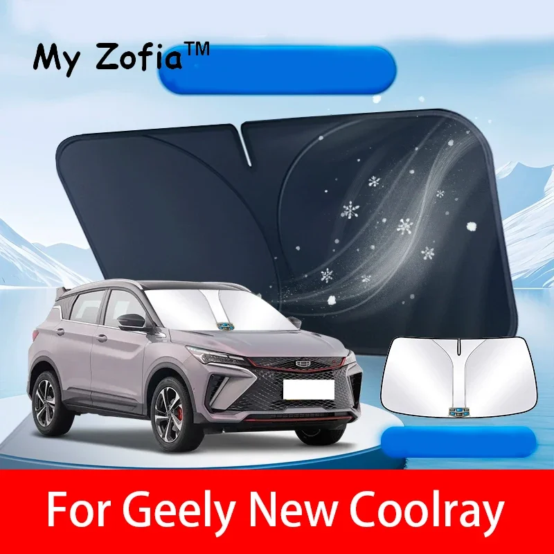 

For Geely New Coolray 2023 2024 2025 Window Windshield Sunshade Cover Front UV Protect Reflector Sun Visor Silver Accessories