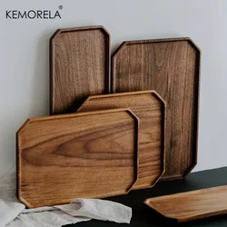 KEMORELA 1PCS Solid Wooden Octagon Square Serving Desserts Trays Suitable For Placing Fruits Bread Restaurant Serving Accessorie