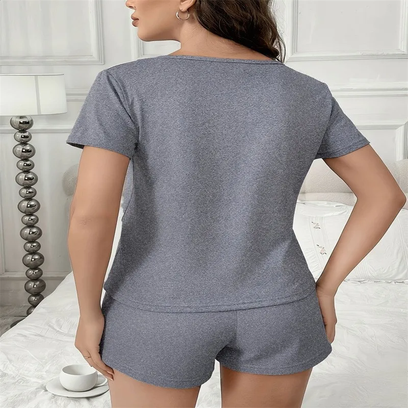 Summer Smiley Face Printed Pajamas Set Women's Short Sleeved Top And Shorts 2-piece Set Casual Home Wear Soft Nightwear
