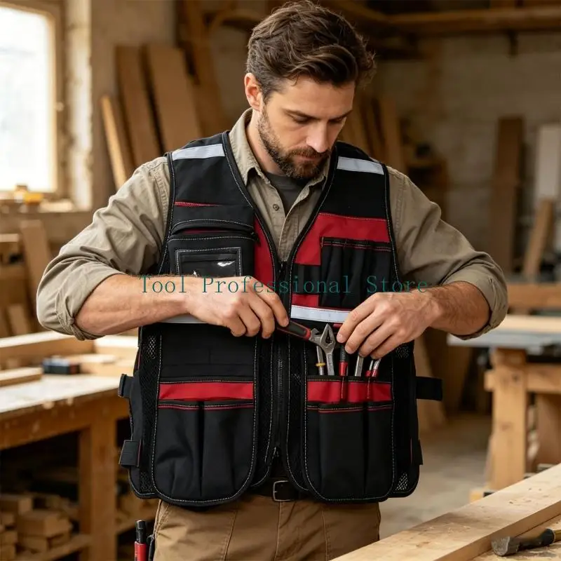 

57QF Comfortable Electrician Vest Containing Functional Pockets And Ergonomic Fit