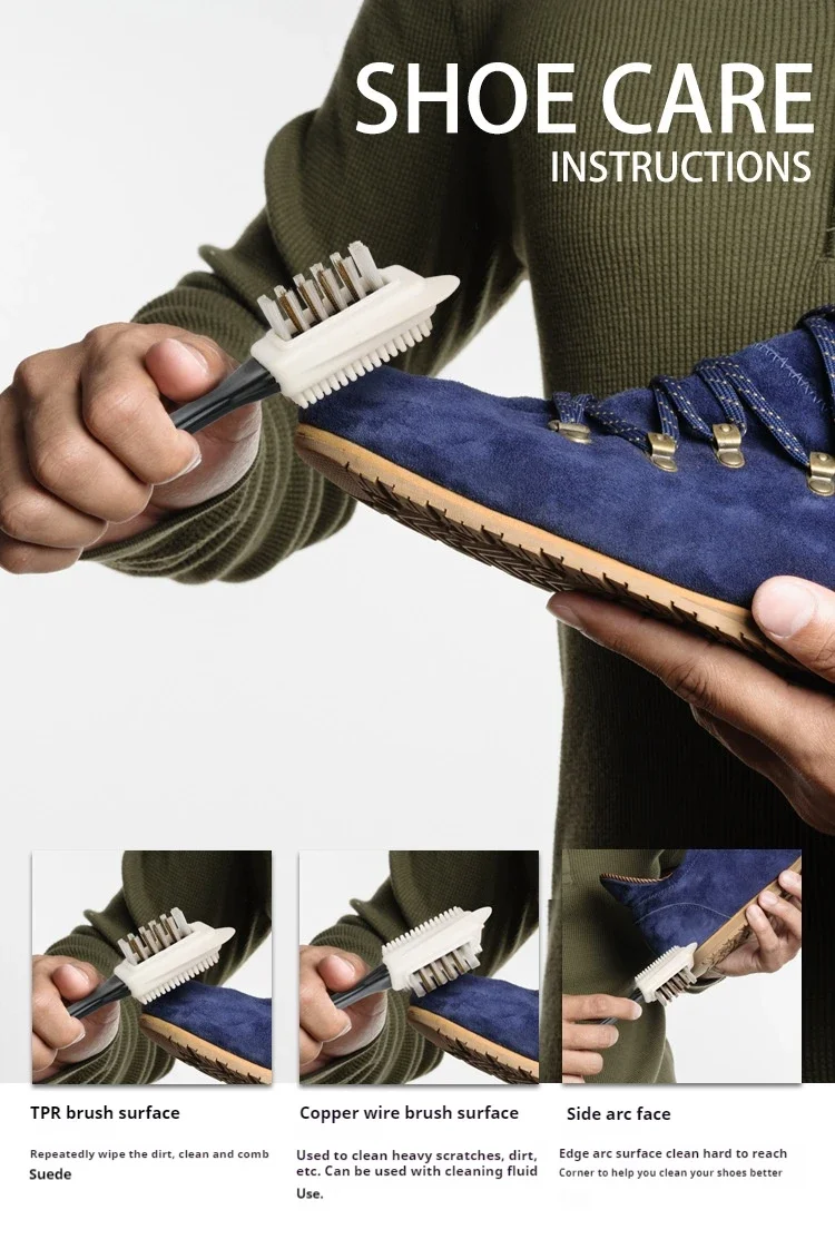 Nubuk Schuhe Schuhbürste Wildleder Schuhe Messingdraht Schuhbürste Schneestiefel Schuhreiniger Schuhzubehör 1/2/3 Stück – Detail 5