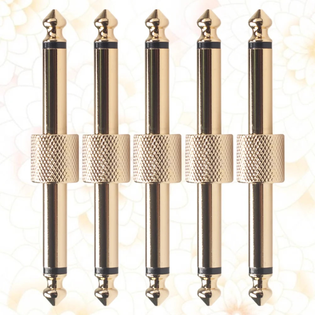 

5pcs 6.35Mm Guitar Effect Pedal Connector Jack Coupler For Pedal Board Instrument Accessories Low Noise Adapter Golden