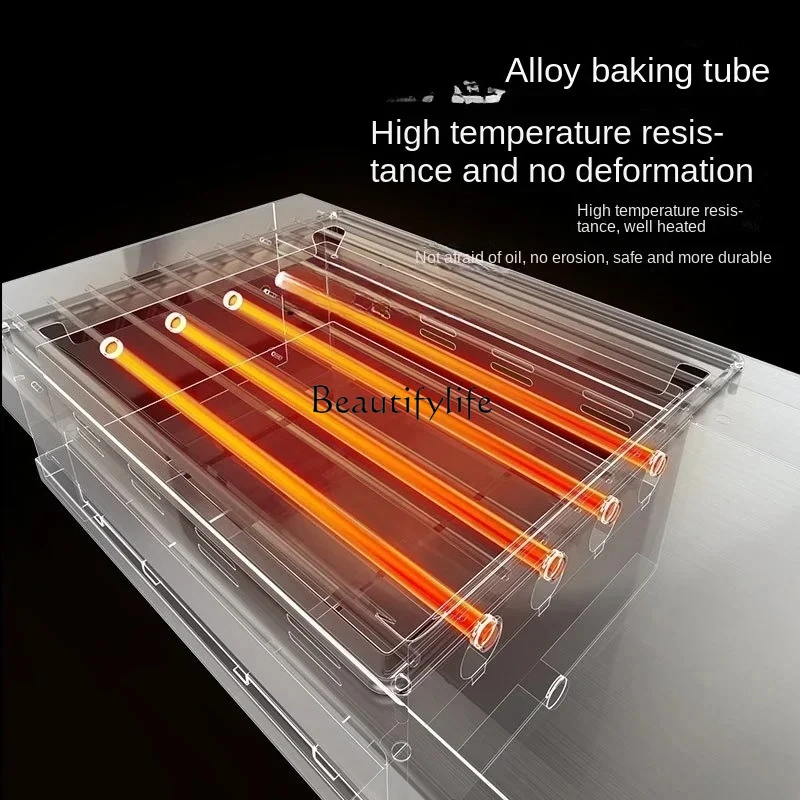 Smoke-Free Electric Barbecue Grill Indoor for Grilled Oysters Mutton Skewers Electromechanical Oven Commercial Barbecue O