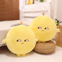 50cm Yellow Lemon Plush Pillow Stuffed Round Fruit Seat Cushion with Arms Legs Disdainful Emotion Plushie Sofa Chair Decor Gift