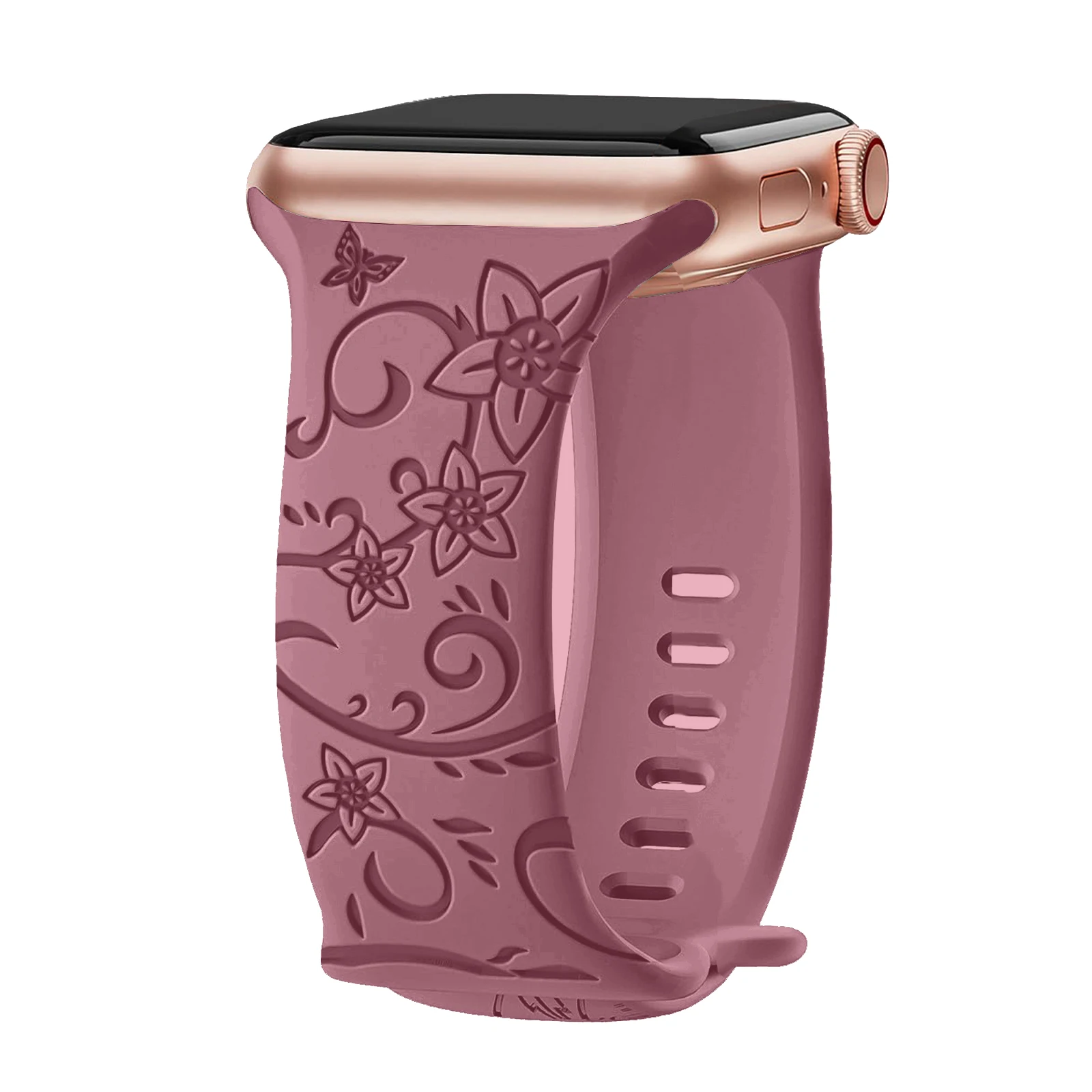 Gravierte Armbänder für Apple Watch Band 10 46 mm 42 mm 40 mm 44 mm 45 mm Blumenarmband Correa iwatch Serie 11 9 8 7 6 Ultra 2 3 49 mm