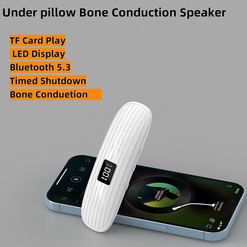 Music Box Wireless Portable Bone Conduction Bluetooth Speakers Stereo Bass Under Pillow to Improve Sleep Travel Using Subwoofer