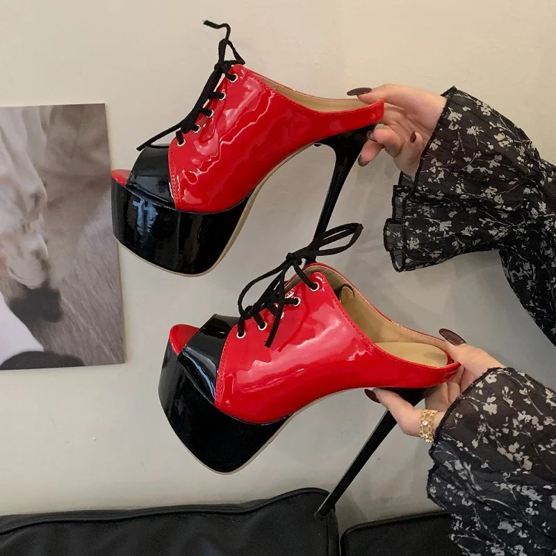 

Eilyken/пикантные женские тапочки на массивной платформе с открытым носком, дизайнерские туфли с Т-образной завязкой, элегантные туфли на тонком высоком каблуке для свадьбы, выпускного вечера, Zapatos De Mujer