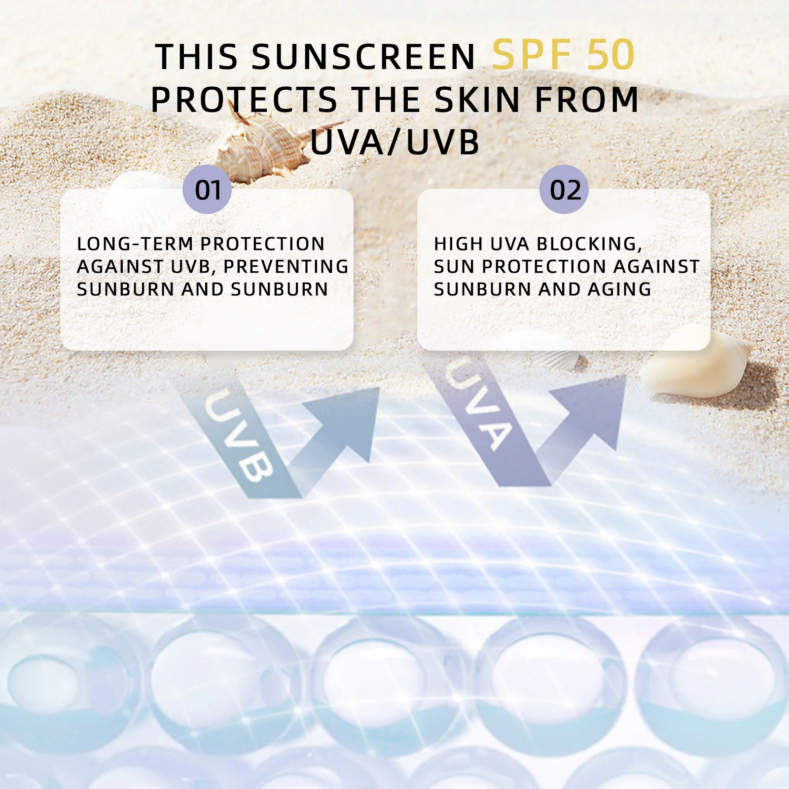 GROEI SPF 50 بخاخ إعداد الواقي من الشمس 100 مل بخاخ واقي من الشمس شفاف، خفيف الوزن وغير دهني #4