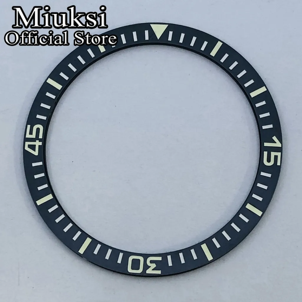 Miuksi 38mm black blue green bezel insert ceramic bezel luminous watch ring accessories