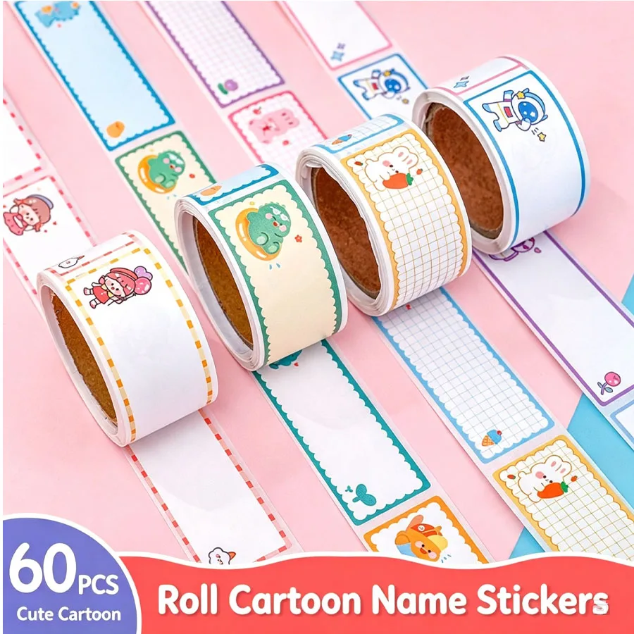 Student Cartoon Tape Name Sticker Creative Multi functional Message Index Sticker Cute Handwritten Label Sticker