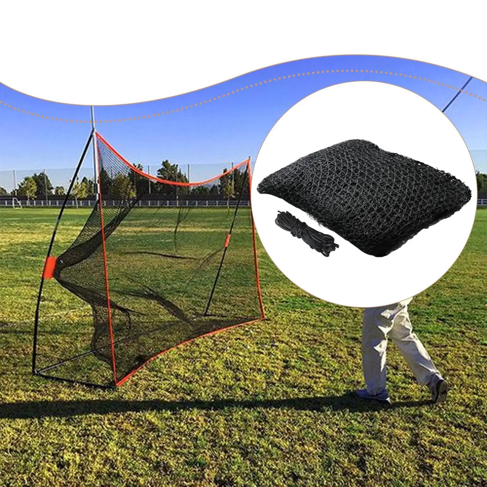 Golf Practice Net White Mesh Durable Polyester Training Supplies Easy to Install for Backyard Indoor Outdoor Sessions