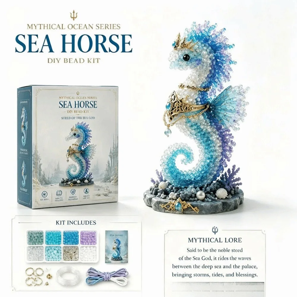 3D Design Ocean Animals Beaded Kits Handmade Material Package DIY Beadwork Craft Kit Beginner Friendly Bead Craftsmanship