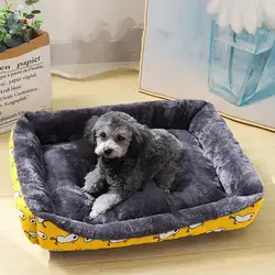 Dog House Rectangle Shape Pet Winter Warm Bed Animals Print Cat Cushion Warm Kennel Pet Winter Nest Pet Sleeping Bed