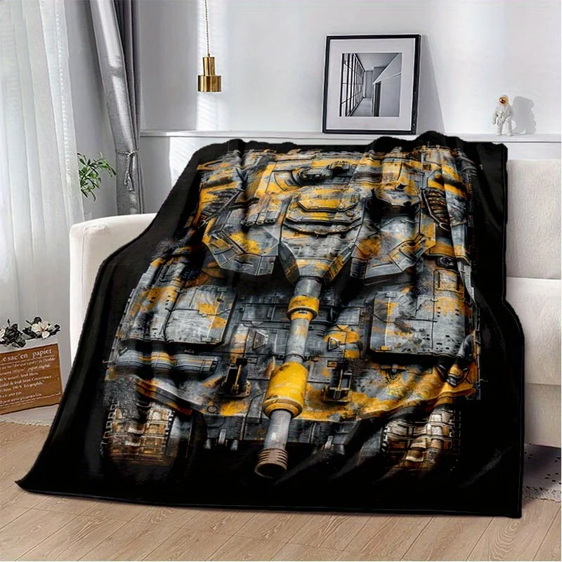 Versatile Tank Graphic Throw Blanket - Lightweight, All-Season Polyester For Home, Travel & Office - Hypoallergenic, Tear-Resist