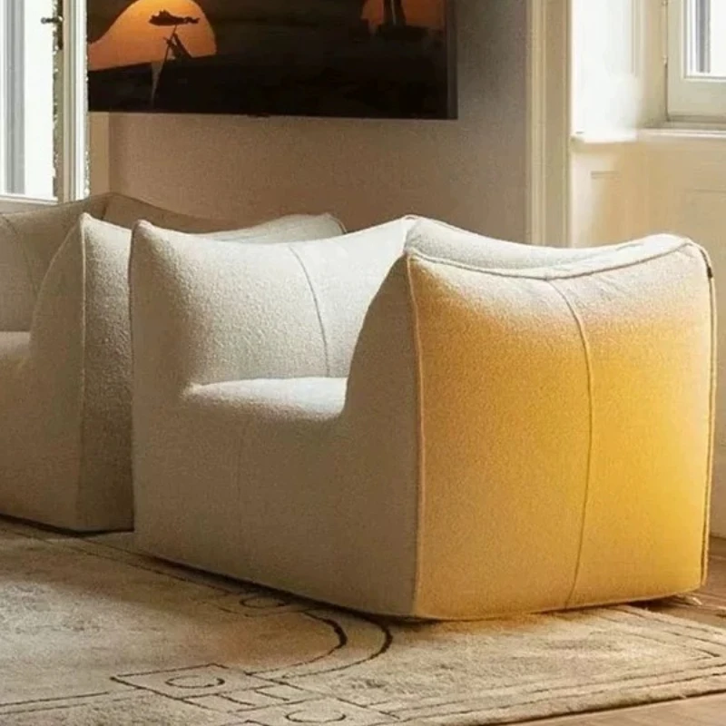 

Cream Wind Module Creative Casual Modern Simple Lamb Fleece Fabric Lazy Sofa