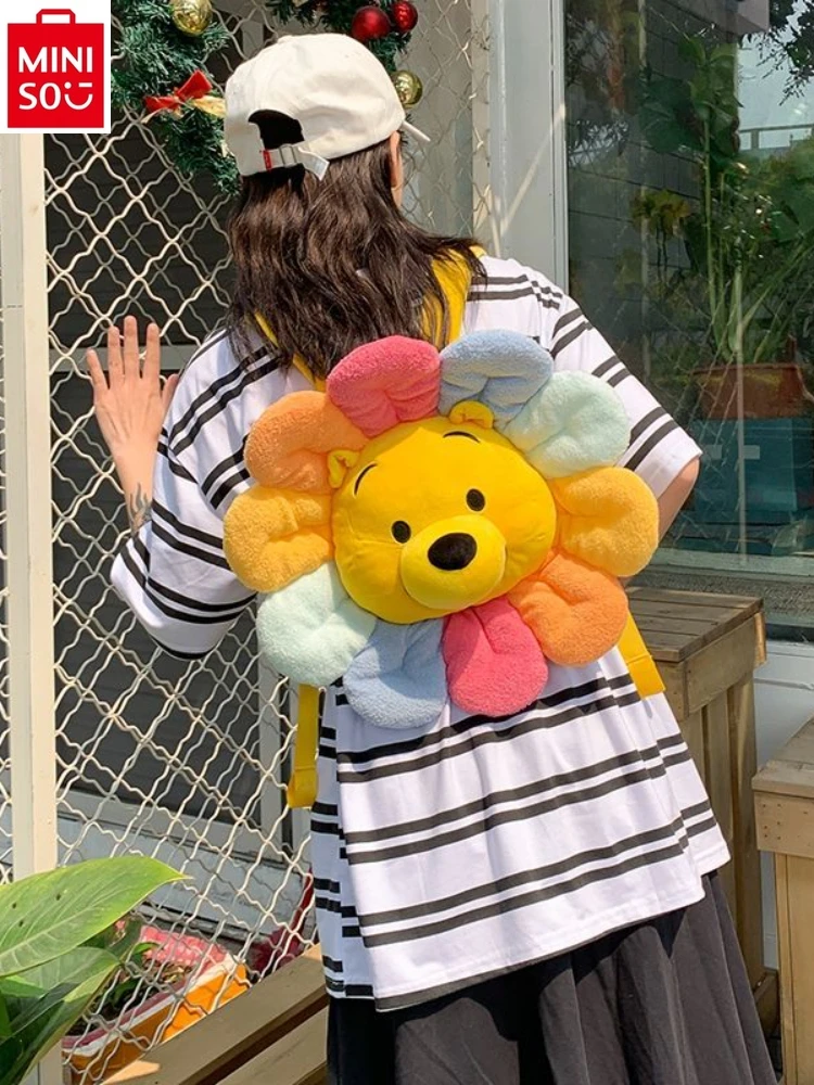 MINISO 2024 New Disney Cartoon Winnie Bear zaino per studenti borsa in peluche zaino per bambini