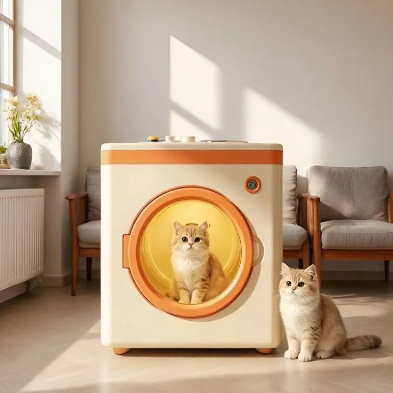 120L pet drying box silent household cat dog hair blowing artifact small dog drying cage foldable quick drying