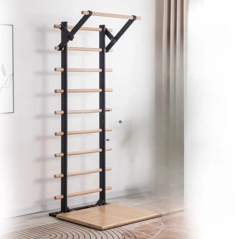 

Indoor household fitness equipment Pull-up wooden frame