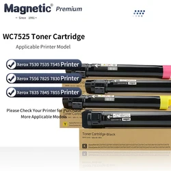 WC7525 Compatible Color Powder Copier Toner Cartridge C7525 for Xerox WorkCentre 7525 7530 7535 7545 7556 7830 7835 7845 7855