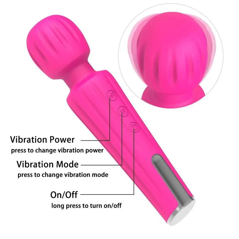 Mini Honey Bean Women's Electric Massager 10-speed G-point Masturbator Customizable AV Stick Adult Sex Products view 2