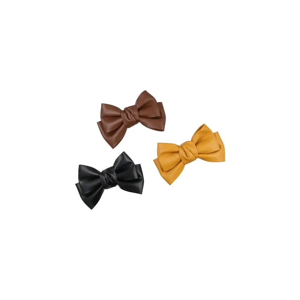 

Hair Ornament Korean Girls Women Duckbill Clips PU Leather Spring Clips Headwear Hair Clips Bow Hairpin