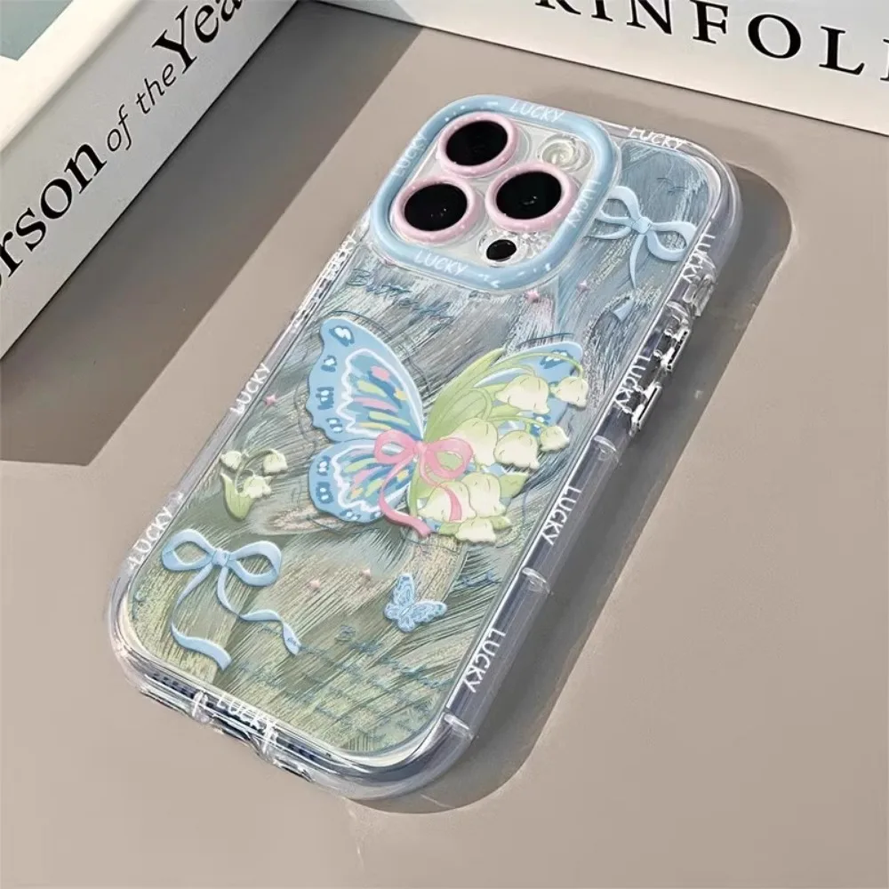 

Lily Butterfly Case for REDMI Note14Pro NOTE13 NOTE12TURBO NOTE11 Feather Yarn Clear Luxury Elegant Anti-drop Protective Cover