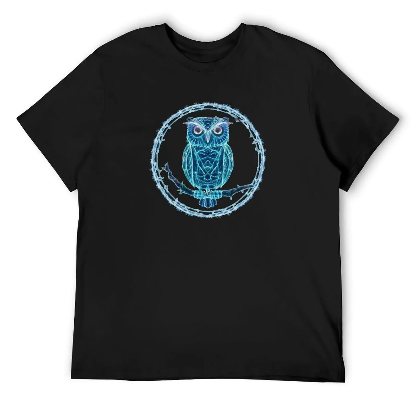 

A neon owl in a neon circle on a branch T-Shirt sublime cheap stuff Funny t-shirts t shirts men