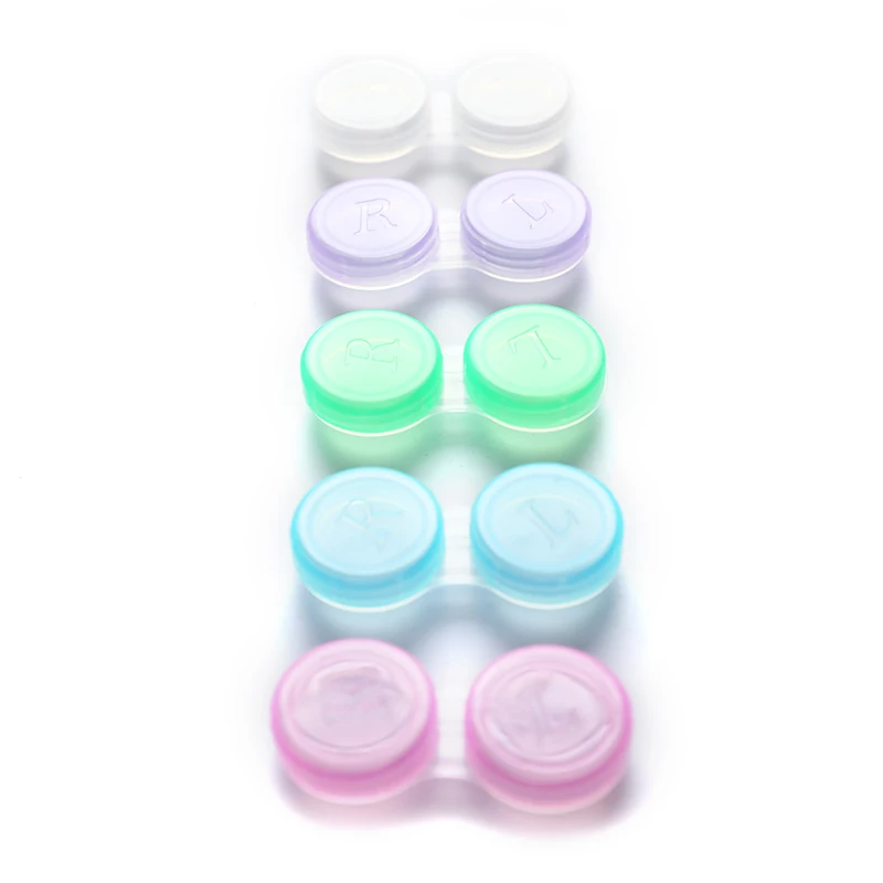 10Pcs Random Contact Lens L+R Cases Storage Holder Soaking Container Travel Accessaries