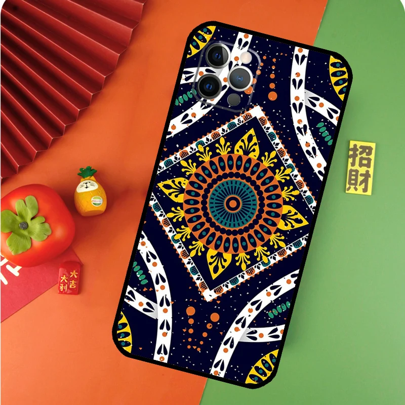 African Wax Print Design Phone Case For iPhone 14 11 12 13 Pro X XR XS Max 6 6S 7 8 Plus SE 2020 Back Cover