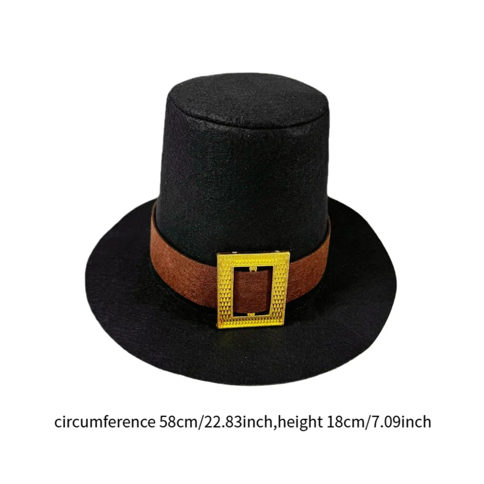 Christmas Top Hat Belt Gold Buckle Hat for Themed Party Dress up Stage Show