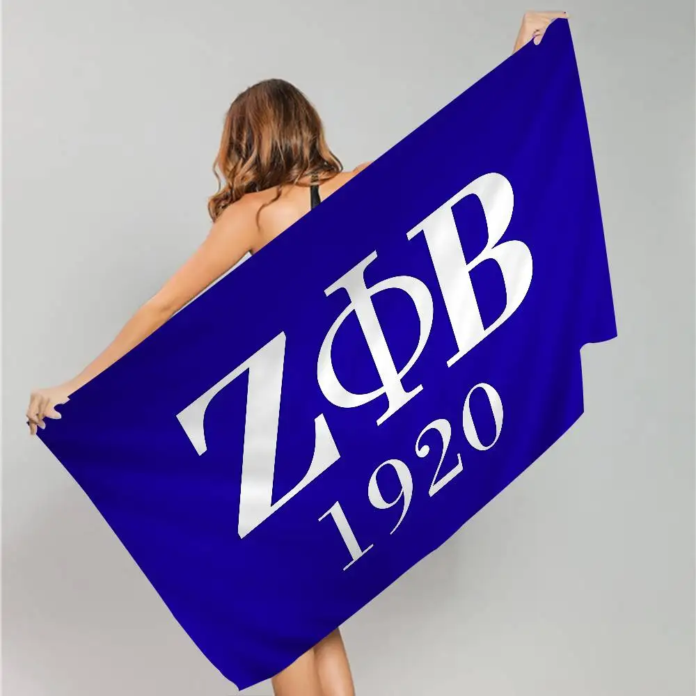 Zeta-Phi Betas logo Microfiber Blanket Quick Drying Beach Towels Oversized Printing Super Absorbent Pool Towel Blanket