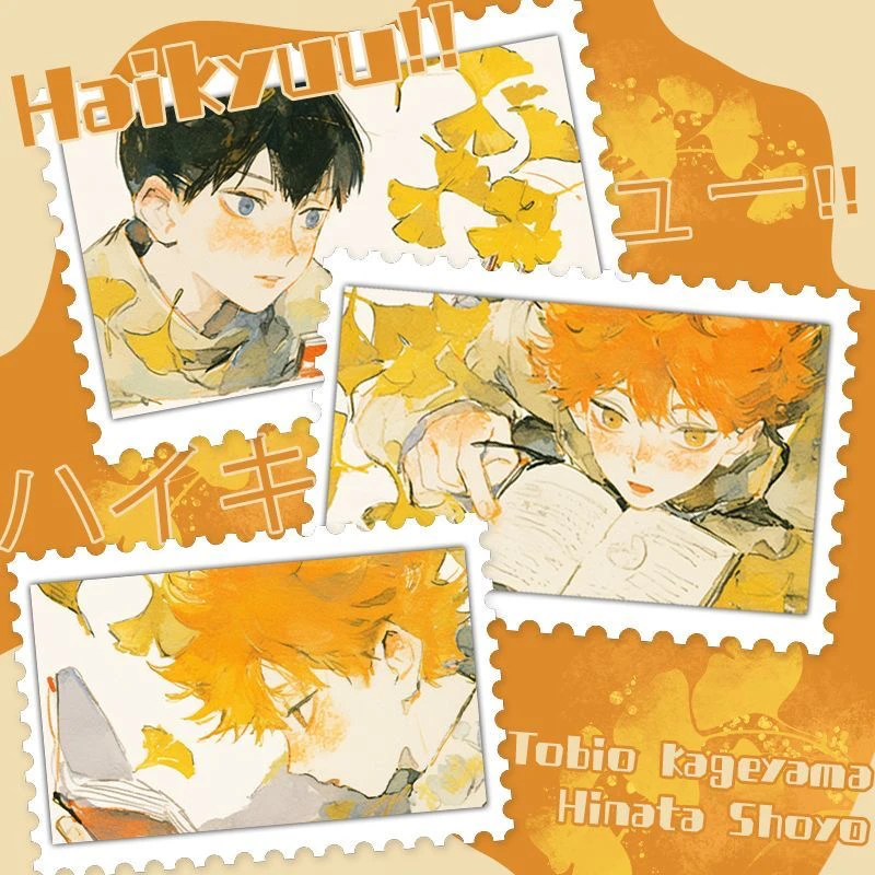 Anime Game Haikyuu!! Shoyo Hinata Tobio Kageyama Cosplay Laser Ticket Mascot Kawaii Ornament Card Ambitus Xmas Halloween Gift