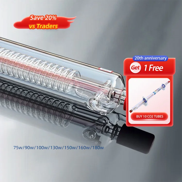 

Yongli H Series CO2 Laser Tube 100W 130W 150W 160W 180W 10.6μm Water-Cooled 20000Hrs Lifespan For Industrial Cutting Engraving